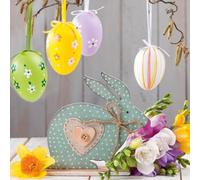 Maki 3-Ply Tissue Easter Paper Napkins Decorative Serviettes for Decoupage 33cm x 33cm - 1/4 Folded (Pack of 20) (Dotted Rabbit with Easter Eggs), (SDLE)