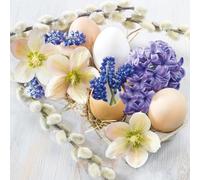 Maki 3-Ply Tissue Easter Paper Napkins Decorative Serviettes for Decoupage 33cm x 33cm - 1/4 Folded (Pack of 20) (Eggs with Spring Flowers)