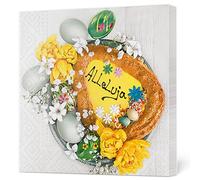 Maki 3-Ply Tissue Easter Paper Napkins Decorative Serviettes for Decoupage 33cm x 33cm - 1/4 Folded (Pack of 20) (Easter Tart with Eggs)