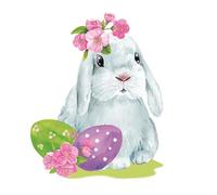 Maki Easter 3-Ply Tissue Paper Napkins Decorative Serviettes for Decoupage 33cm x 33cm - 1/4 Folded (Pack of 20) (Watercolour Easter Bunny with Easter Eggs)