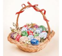 Maki Easter 3-Ply Tissue Paper Napkins Decorative Serviettes for Decoupage 33cm x 33cm - 1/4 Folded (Pack of 20) (Traditional Basket with Colourful Eggs)