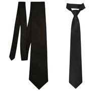 MAKI FASHIONS Black Tie - Classic Plain Necktie for Funeral, Wedding, Business, Interviews & Formal Wear