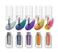 MAKI YIKA Liquid Glitter Eyeshadow Multicolor Long Lasting Chameleon Metallic Eyeshadow Stain Proof Holographic Multidimensional Eyes (#1+3+5+6+7)