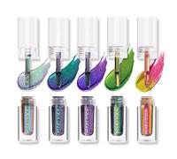MAKI YIKA Liquid Glitter Eyeshadow Multicolor Long Lasting Metallic Chameleon Eyeshadow Stain Proof Holographic Multidimensional Eye Appearance (#1+2+3+5+6)