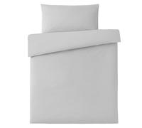 MAKIAN Children's Bed Linen 100 x 135 cm, 40 x 60 cm, 100% Cotton, Breathable, Easy Care, Baby Bedding Set with Envelope Closure, Oeko-Tex Certified (Plain Grey)