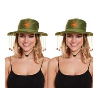 Makii Unisex Australian Cork Hat With Corks - Australia Day Crocodile Hunter Man Fancy Dress Hats Iconic Aussie Hat Perfect for Australian Party Decorations (2 Pack)