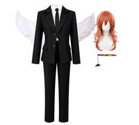 Makima Cosplay School Uniform Angel Wings Halo Black Suit Shirt Outfits | Denji Makima Cosplay Outfit, Himeno Uniform, Anime Role Playing Suit for Halloween Party