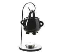 Makimoo Hanging Pagan Cauldron Oil Burner, Black Wax Warmer Aroma Diffuser, with Handle, for Essential Fragrance Wax Melts, Enchanting Witches' Home Decor Element.