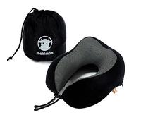 Makimoo Memory Foam Travel Pillow, Neck Pillow with 360-Degree Head Support, Comfortable and Lightweight, Ideal for Sleeping on Airplane, Car, Train, Bus and Home Use, Comes with Storage Bag (Black)
