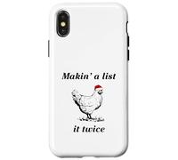 Makin’ a List (Chicken) It Twice - Christmas Hen - Funny Case for iPhone X/XS