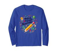 Making 4th Grade Memorable: Fun Learning Adventure Long Sleeve T-Shirt, Adult Unisex, Royal Blue, S