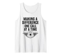 Making A Difference One Call At A Time Cop Police Officer Tank Top