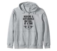 Making A Difference One Call At A Time Cop Police Officer Zip Hoodie
