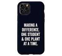 Making a Difference One Student Funny Vegan Teacher Mom Case for iPhone 11 Pro