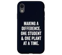 Making a Difference One Student Funny Vegan Teacher Mom Case for iPhone XR
