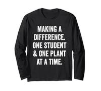 Making a Difference One Student Funny Vegan Teacher Mom Long Sleeve T-Shirt