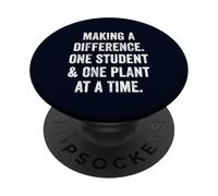Making a Difference One Student Funny Vegan Teacher Mom PopSockets Adhesive PopGrip