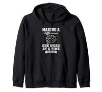 Making A Difference One Word At A Time SLP Life Zip Hoodie