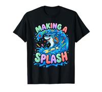 Making A Splash Cool Surfing Shark Back to School Waves Value Graphic T-Shirt