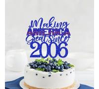 Making America Great Since 2006 Cake Topper,Cheers to 20 Years Birthday,20 Fabulous Cake Decoration,Independence Day cake Decoration,20 Years Birthday/20th Anniversary Party Decoration