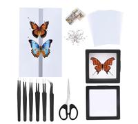 Making Butterfly Specimen kit Includes Needles, mounting Plates, 100 Insect Needles, 2 Suspension Boxes, Tweezers, Preservation and Display of Butterfly specimens. Ideal for Collectors and Educators