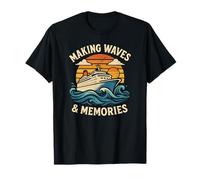Making Cruise Waves and Memories, Retro Vacation Graphic T-Shirt