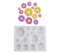 Making Flower Mold in Silicone, 11 Cavity Floral Sheet for Resin and Plaster Projects with Assorted Petal Shapes for Work Flower Mold Silicone Resin Plaster Floral