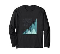 Making It Look Easy: Climbing Success Mountain Long Sleeve T-Shirt, Adult Unisex, Black, S