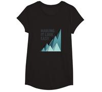 Making It Look Easy: Climbing Success Mountain T-Shirt, Girls, Black, XS
