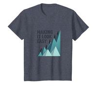 Making It Look Easy: Climbing Success Mountain T-Shirt, Kids, Heather Blue, 8 Years