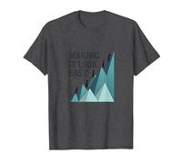 Making It Look Easy: Climbing Success Mountain T-Shirt, Men, Dark Heather Grey, 3XL