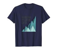 Making It Look Easy: Climbing Success Mountain T-Shirt, Men, Navy, 5XL