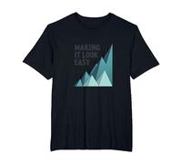 Making It Look Easy: Climbing Success Mountain T-Shirt, Men's Big and Tall, Black, 2X Tall
