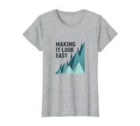 Making It Look Easy: Climbing Success Mountain T-Shirt, Women, Heather Grey, 3XL