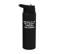 Making It Up As I Drift Through The Cosmos - Funny Stainless Steel Insulated Water Bottle