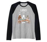 Making Latkes Funny Hanukkah Chanukah Retro Rosh Hashanah Raglan Baseball Tee