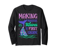 Making Magical Waves In 1st Grade Cute Mermaid Teacher Kids Long Sleeve T-Shirt