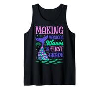 Making Magical Waves In 1st Grade Cute Mermaid Teacher Kids Tank Top
