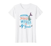 Making Magical Waves in 9th Grade Back to School Value Graphic T-Shirt, Women, White, L