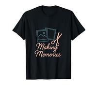 Making Memories Scrapbook Cursive Aqua Pink Graphic T-Shirt