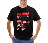Making Mischief. Dennis The Menace and Gnasher, Vintage Style. T-Shirt Kawaii Clothes Summer Clothes Men Clothings Black