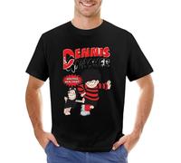Making Mischief. Dennis The Menace and Gnasher, Vintage Style. T-Shirt Kawaii Clothes Summer Clothes Men Clothings Black