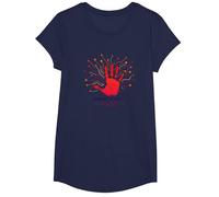 Making My Mark Handprint Artistic Expression T-Shirt, Girls, Navy, Small