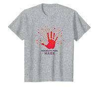 Making My Mark Handprint Artistic Expression T-Shirt, Kids, Heather Grey, 12 Years