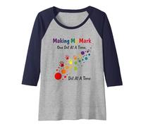 Making My Mark: Inspiring Rainbow Handprint Journey Raglan Baseball Tee, Women, Navy/Athletic Heather, L