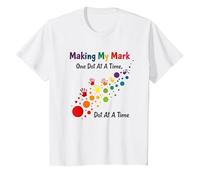 Making My Mark: Inspiring Rainbow Handprint Journey T-Shirt, Kids, White, 6 Years