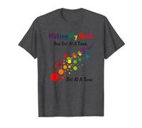 Making My Mark: Inspiring Rainbow Handprint Journey T-Shirt, Men, Dark Heather Grey, 5XL