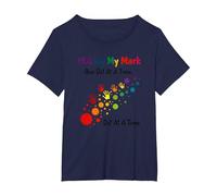 Making My Mark: Inspiring Rainbow Handprint Journey T-Shirt, Women's Plus, Navy, 4X