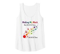 Making My Mark: Inspiring Rainbow Handprint Journey Tank Top, Women, White, L