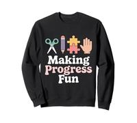 Making Progress Fun Retro Therapist Occupational Therapy Sweatshirt